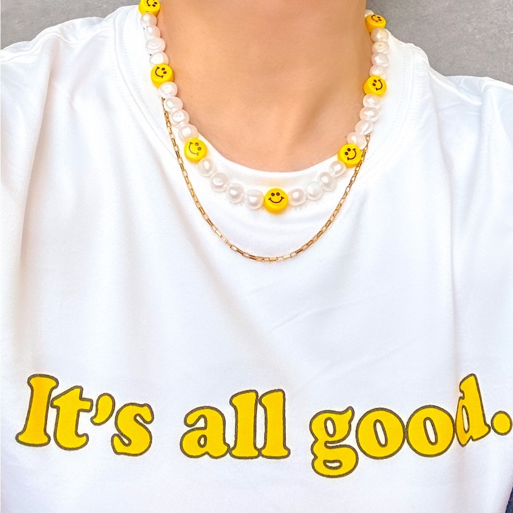 Smile Freshwater Pearls Necklace Y2K